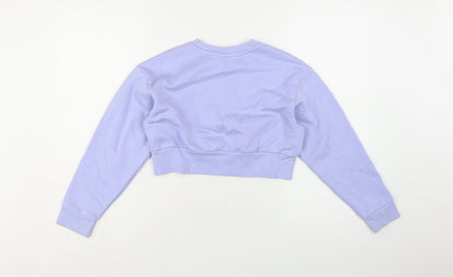 Adidas Girls Lilac Originals Cropped Sweatshirt 9-10 Years Crew Neck Logo