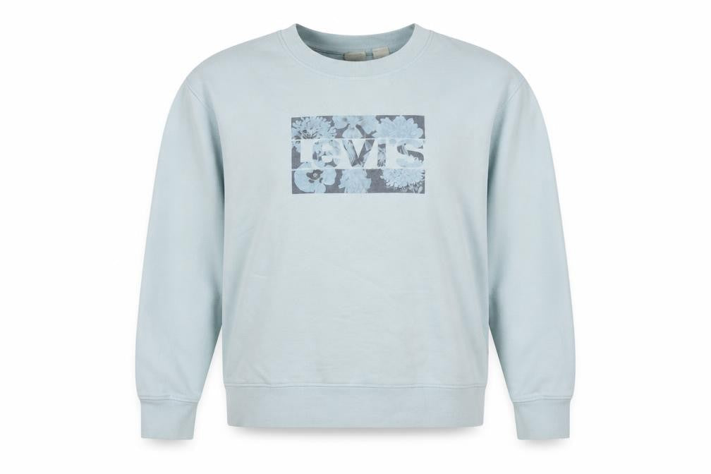 Levi's Women's Blue XL Pullover Sweatshirt with Floral Logo