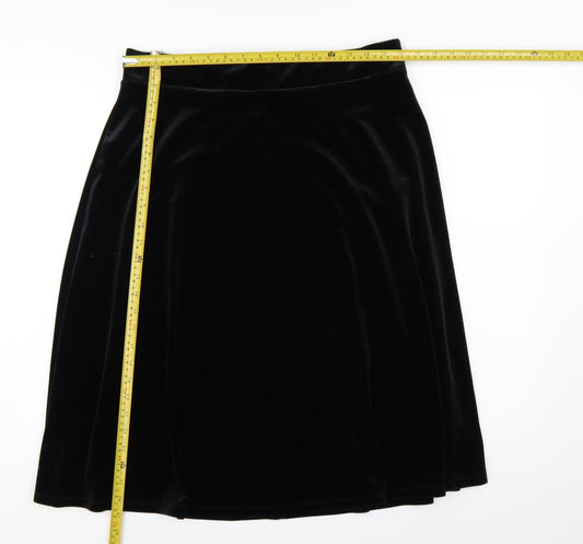 Marks and Spencer Women’s Black Velvet A-Line Skirt Size 14