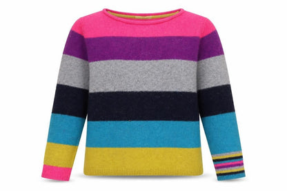 White Stuff Womens Multicoloured Wool Blend Striped Jumper UK 10