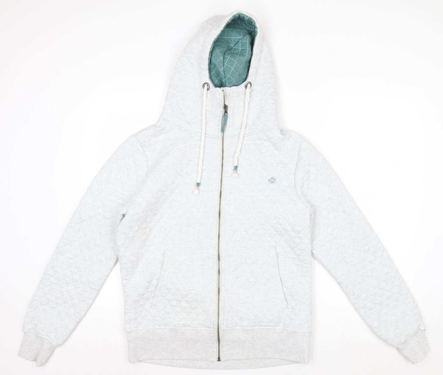 Brakeburn Women’s Grey Quilted Full Zip Hoodie Size 12