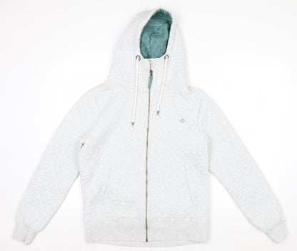 Brakeburn Women’s Grey Quilted Full Zip Hoodie Size 12