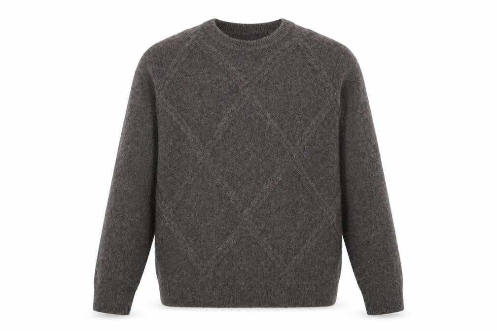 Marks & Spencer Men's Brown XL Crew Neck Wool Blend Jumper