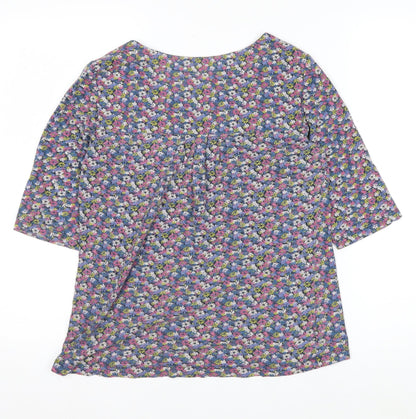 Mistral Women’s Multicoloured Floral Cotton Tunic Blouse Size 8