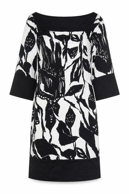 Coast Women Black White Floral Off Shoulder Shift Dress Size 8