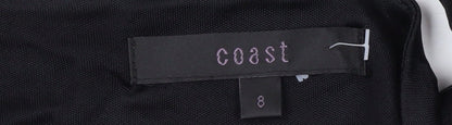 Coast Women Black White Floral Off Shoulder Shift Dress Size 8