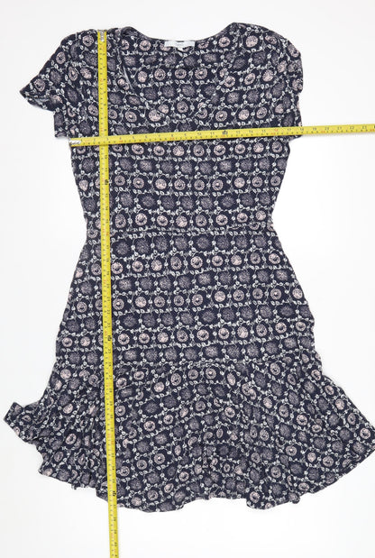Next Women's Blue Floral Fit & Flare Dress Size 12
