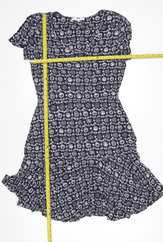 Next Women's Blue Floral Fit & Flare Dress Size 12