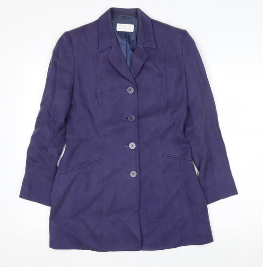 Precis Petite Purple Viscose Tailored Single-Breasted Jacket Size 8