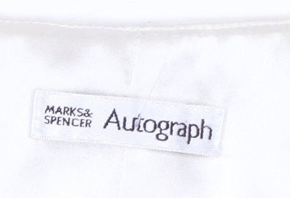 Marks and Spencer Women Ivory Black Silk A-Line Dress Size 12