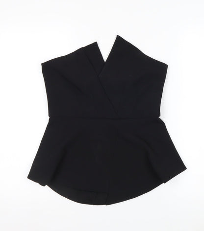 River Island Women’s Black Strapless Peplum Blouse Size 10