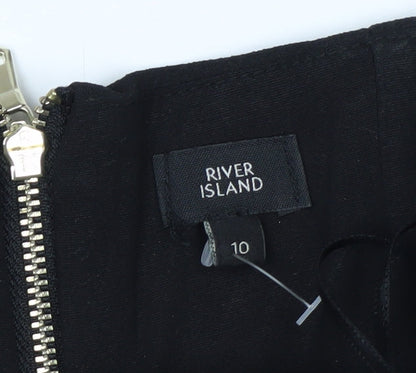 River Island Women’s Black Strapless Peplum Blouse Size 10