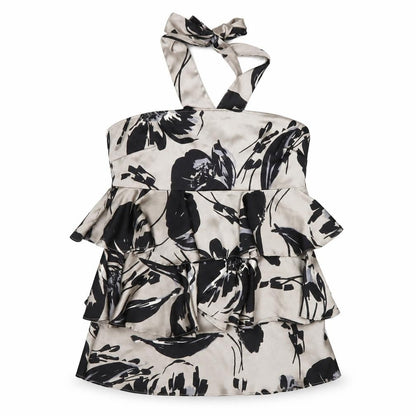 Next Women’s Beige Floral Halter Ruffle Blouse Size 10