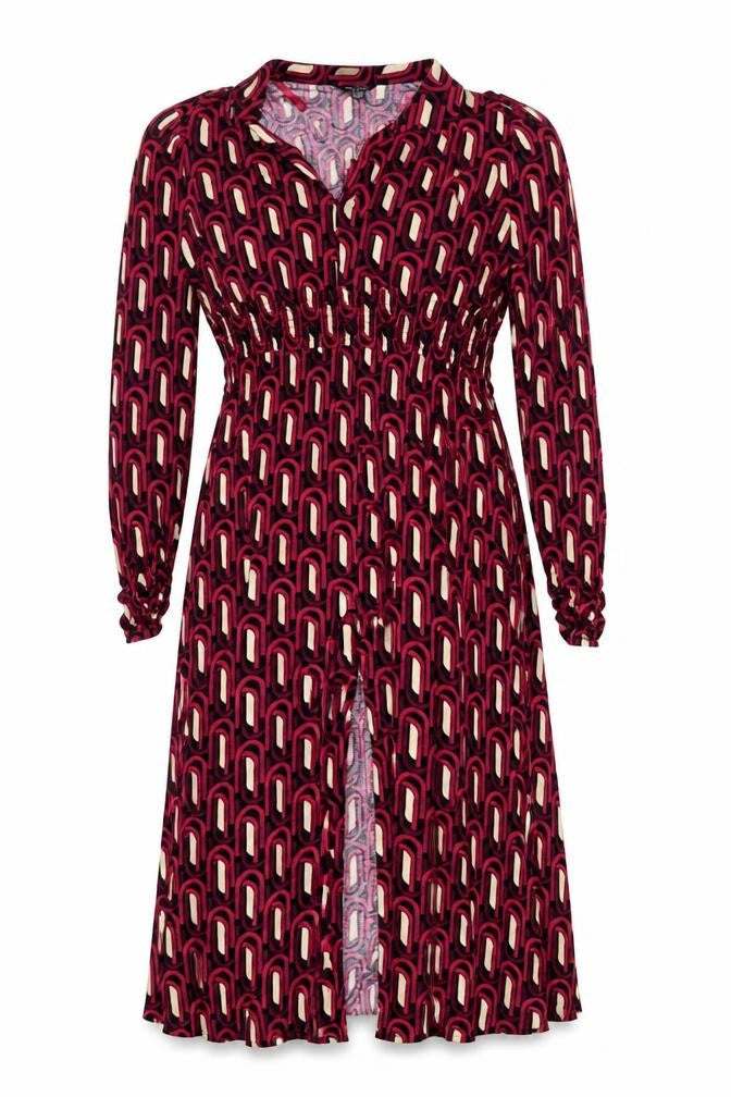 New Look Womens Multicoloured Geometric A-Line Jersey Dress Size 16