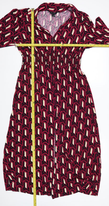 New Look Womens Multicoloured Geometric A-Line Jersey Dress Size 16