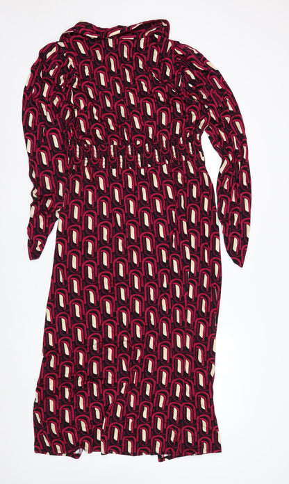 New Look Womens Multicoloured Geometric A-Line Jersey Dress Size 16