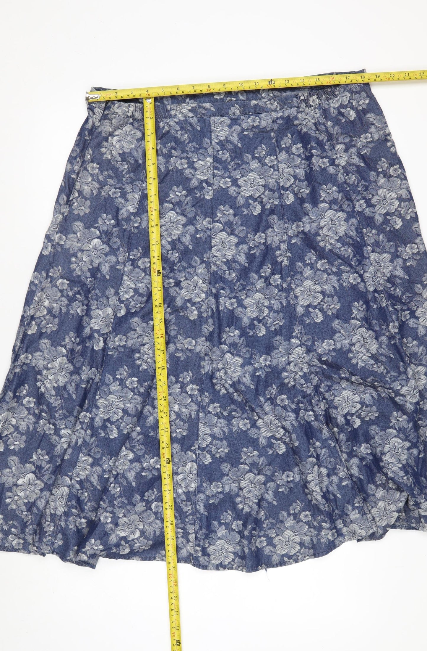 Marks and Spencer Women Blue Floral A-Line Skirt Size 18