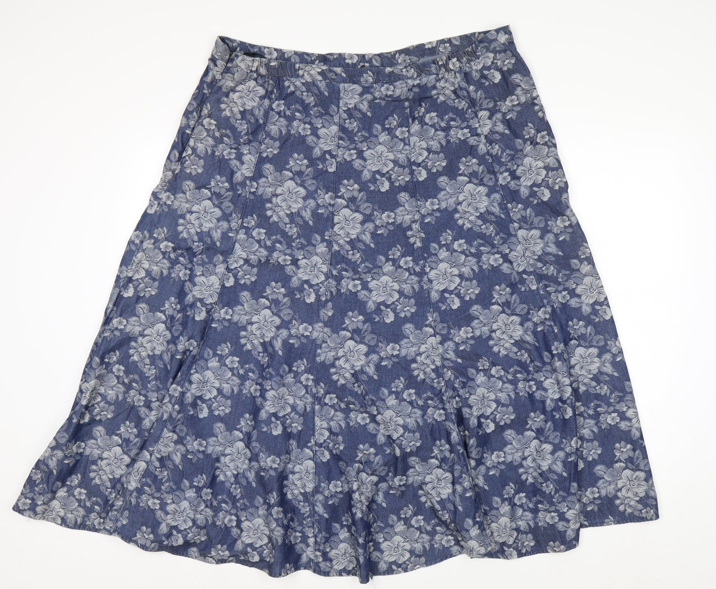 Marks and Spencer Women Blue Floral A-Line Skirt Size 18