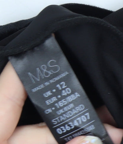 Marks and Spencer Women’s Black Velvet Lace Fit & Flare Dress Size 12