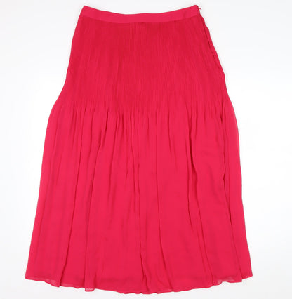 Marks and Spencer Women's Pink Pleated Midi Skirt Size 12