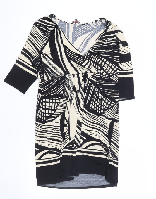 Phase Eight Women’s Black Geometric Bodycon Dress Size 14