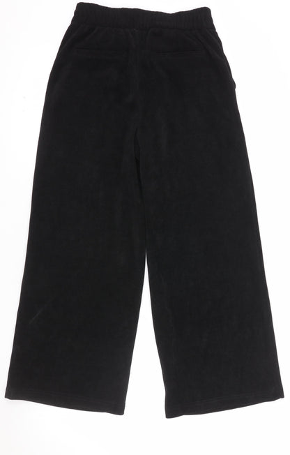 Next Petite Women's Black Corduroy Wide-Leg Trousers UK 6P