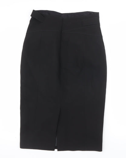 Karen Millen Women's Black Size 12 Pencil Skirt with Buckle Detail