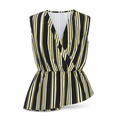 Lipsy Women’s Multicoloured Striped Wrap Sleeveless Blouse Size 10