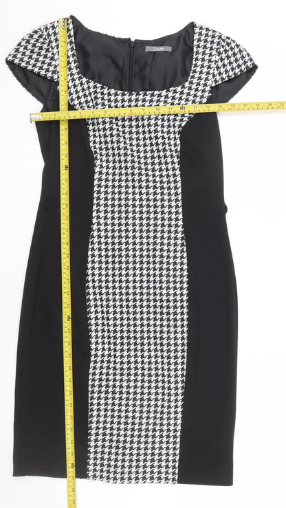 South Women’s Black Houndstooth Bodycon Dress Size 12 Workwear