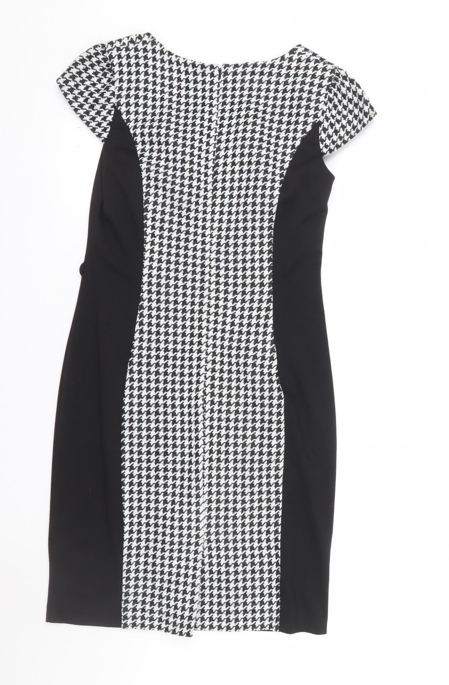 South Women’s Black Houndstooth Bodycon Dress Size 12 Workwear