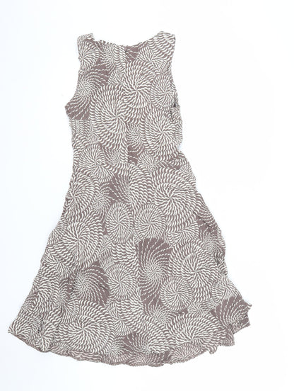 Debenhams Collection Women Brown Geometric A-Line Sleeveless Dress Size 10
