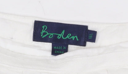 Boden Women’s White Linen A-Line Knee Length Skirt Size 10