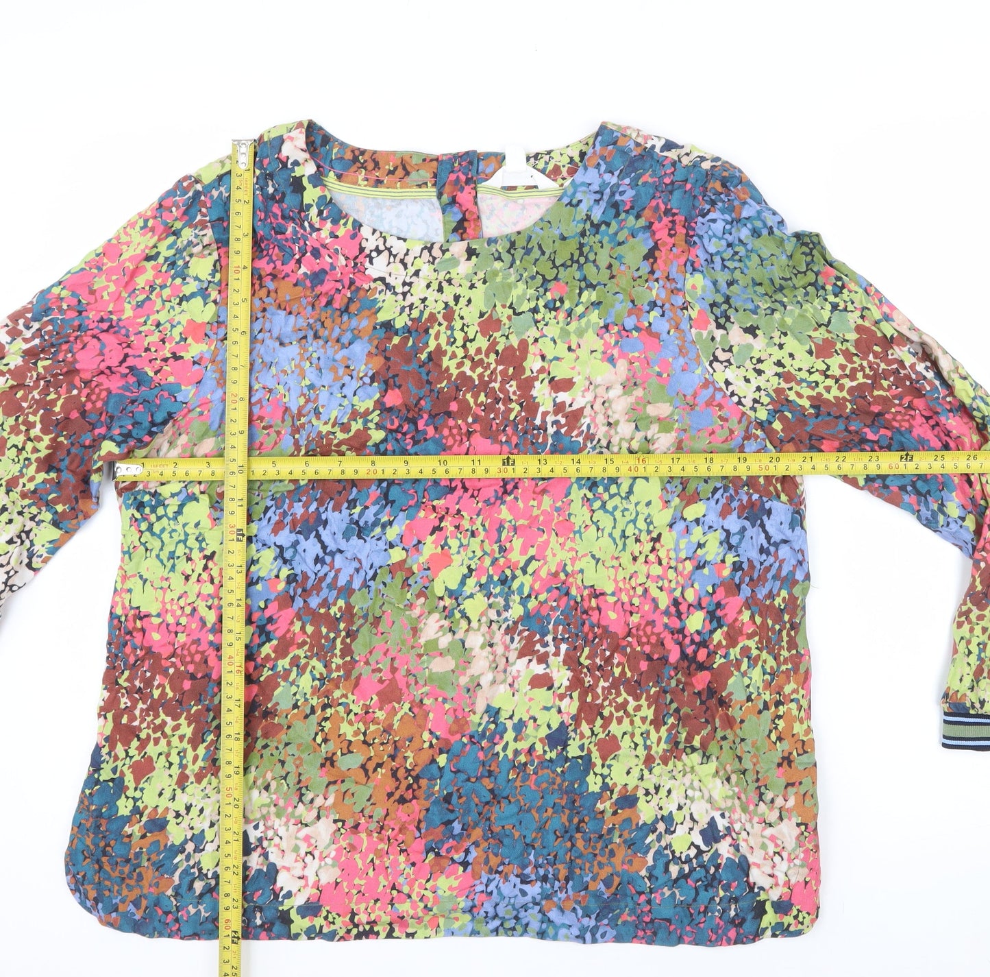 White Stuff Women's Multicoloured Floral Viscose Long Sleeve Blouse Size 18