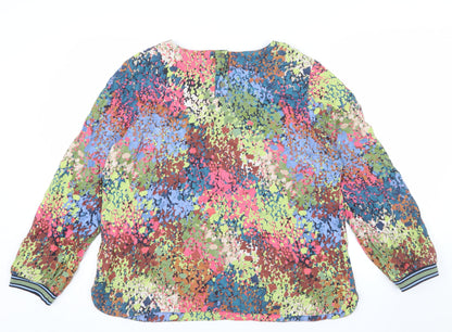 White Stuff Women's Multicoloured Floral Viscose Long Sleeve Blouse Size 18