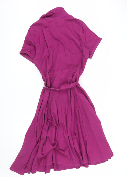 Collectif Women Purple Cat Embroidered Fit & Flare Dress Size 16