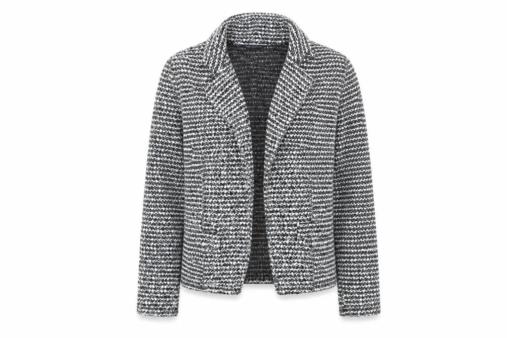 Marks and Spencer Women's Black Bouclé Blazer Size 8 Classic Fit