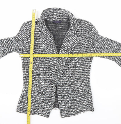 Marks and Spencer Women's Black Bouclé Blazer Size 8 Classic Fit