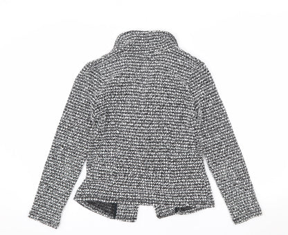 Marks and Spencer Women's Black Bouclé Blazer Size 8 Classic Fit