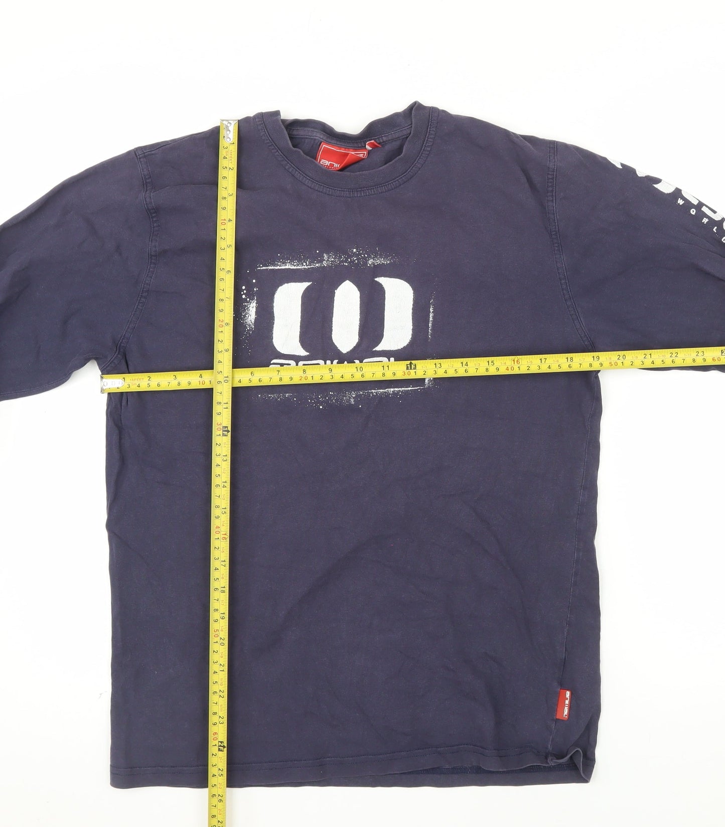 Animal Mens Blue Long Sleeve Graphic Cotton T-Shirt Size M
