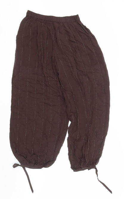 Marks and Spencer Women’s Brown Cotton Harem Trousers Size 8