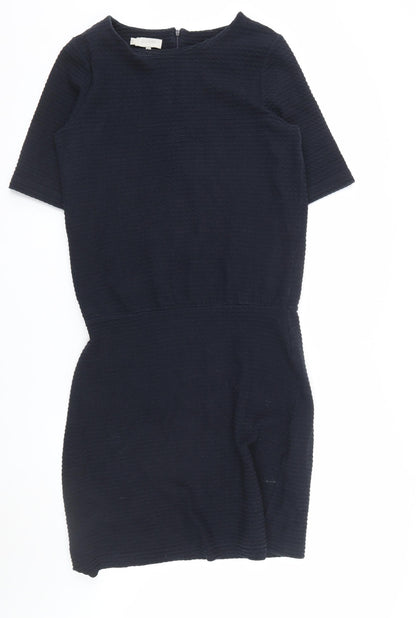 Hobbs Women Black Size 12 Short Sleeve Shift Work Dress