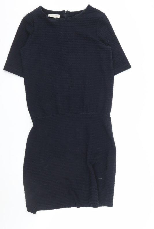 Hobbs Women Black Size 12 Short Sleeve Shift Work Dress