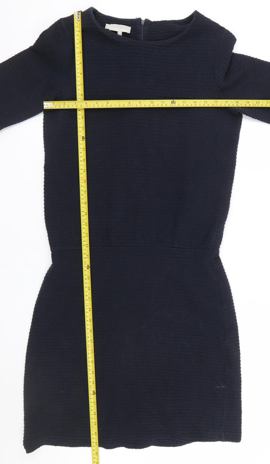 Hobbs Women Black Size 12 Short Sleeve Shift Work Dress