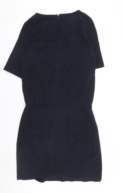 Hobbs Women Black Size 12 Short Sleeve Shift Work Dress
