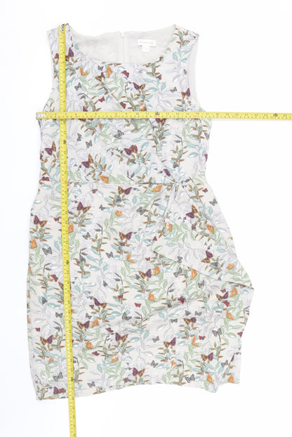 Monsoon Womens Multicoloured Floral Ruched Sheath Dress Size 14