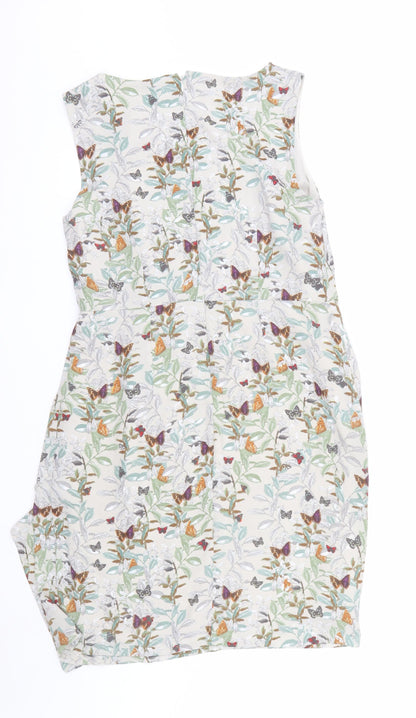 Monsoon Womens Multicoloured Floral Ruched Sheath Dress Size 14