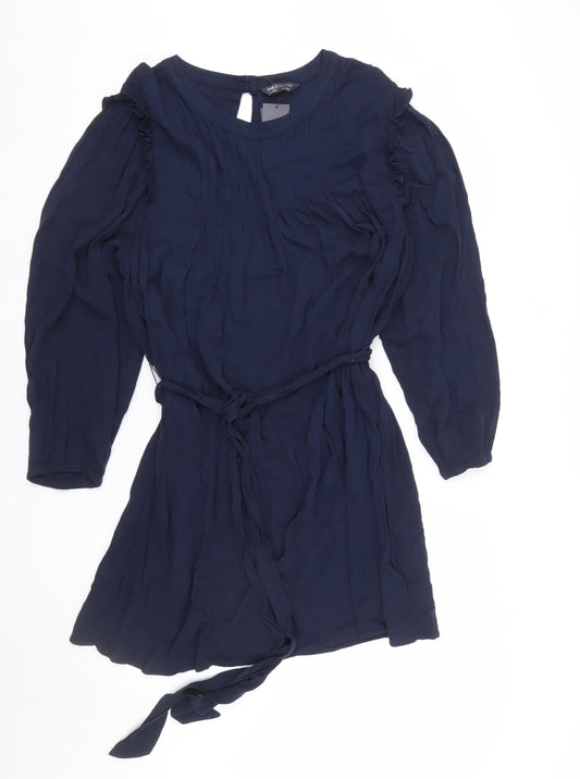 Marks & Spencer Women's Blue Size 24 Fit & Flare Pleated Dress