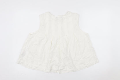Nobody’s Child Women’s Ivory Linen Tunic Blouse UK 12
