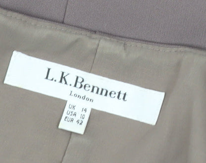 L.K. Bennett Women's Brown Sheath Dress UK 14 Knee Length Workwear