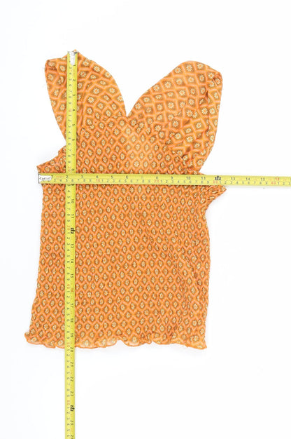 River Island Womens Orange Geometric Camisole Tank Top Size 8